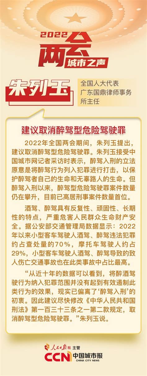 全国人大代表朱列玉：我为何建议取消醉驾型危险驾驶罪腾讯新闻