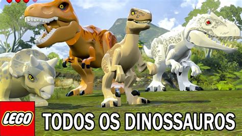 Todos Os Dinossauros Do Lego Jurassic World Youtube