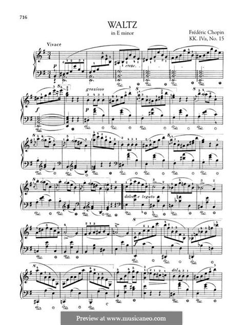 Walzer In E Moll B Kk Iv Von F Chopin Noten Auf Musicaneo