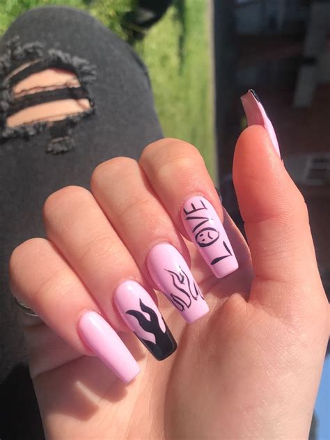 Lil Peep Nailsssss Edgy Nails Grunge Nails Acrylic Nails