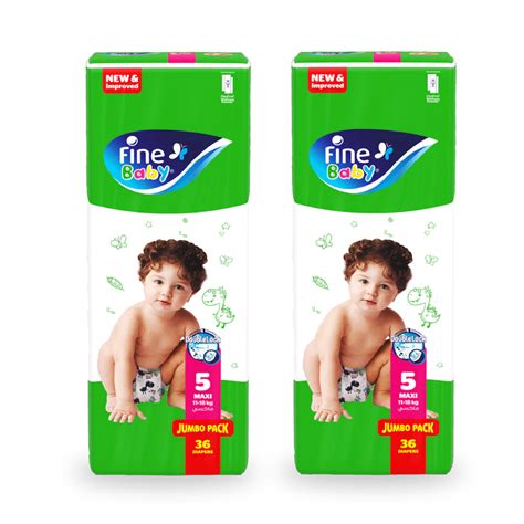 Fine Baby Diaper Jumbo Maxi5 11 18kg 36s Pack Of 2