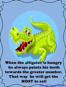 Comparing Numbers Alligator Math By Herron S Happy Hoppers Tpt