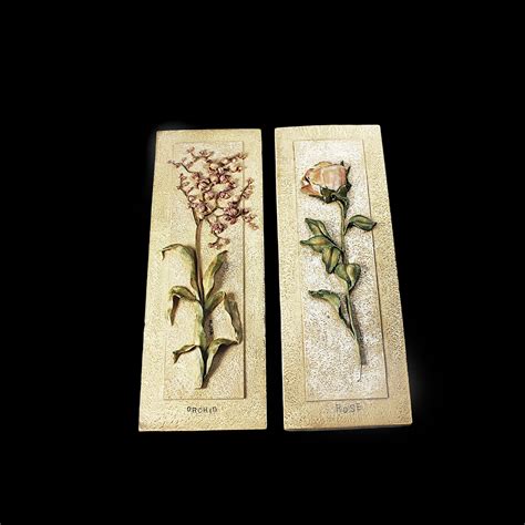 Resin Flower Wall Plaques Cheri Blum Artist Rose And Orchid Home