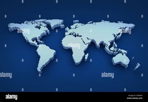 Mapa del mundo en 3D Cube hecho en 3D Fotografía de stock Alamy