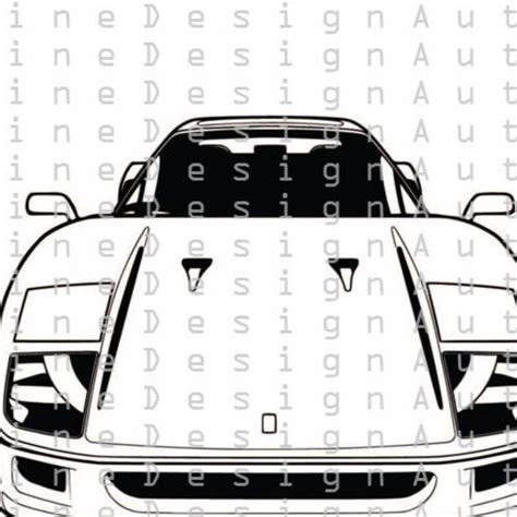 Ferrari F40 Supercar Racing Svg Pdf Dxf Eps Png Illustration Etsy