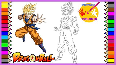 Como Colorir Desenho Do Goku Super Saiyan Dragon Ball Descubra As