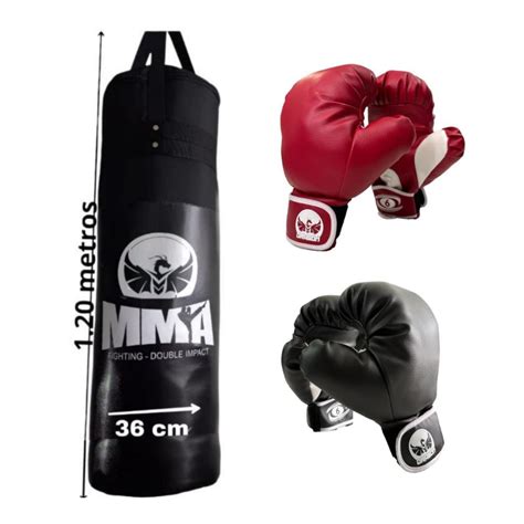 Combo Saco De Boxeo Grande De 1 20m Con 2 Pares De Guantes Equipo