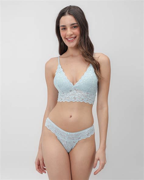 Riachuelo Suti Top Tri Ngulo Bralette De Renda E Bojo Azul Riachuelo