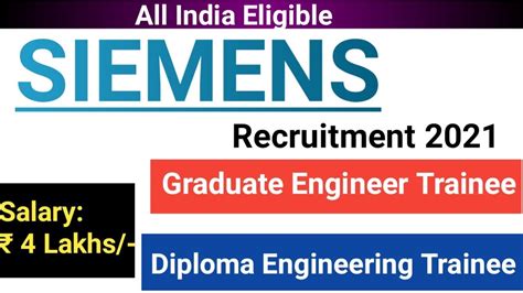 Siemens Job Freshers Diploma Be Btech Recruitment Diploma