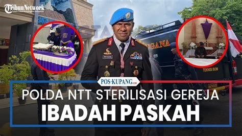 Tim Jibom Gegana Polda NTT Lakukan Sterilisasi Gereja Jelang Ibadah