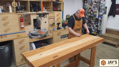 Hickory Workbench Leg Vise And Dog Holes Jays Custom Creations