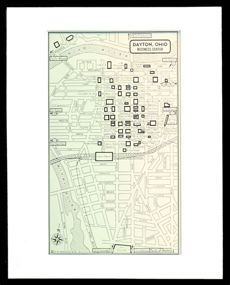 S Dayton City Street Map Wall Decor Frameable Art Ready To Etsy