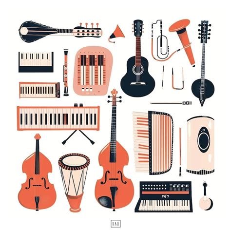 A Collage Of Various Musical Instruments Including A Musical Instrument