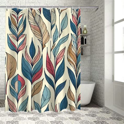 Lzatpd Colorful Shower Curtain Dreamy Tones Of Falling Autumnal Leaves