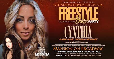 Cynthia The Princess Of Freestyle Will Be In White Plains Mansion On