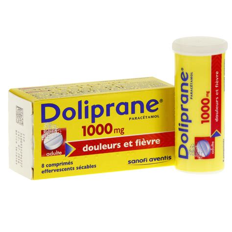 Doliprane 1000 Mg Tube De 8 Comprimés Effervescents Sanofi Aventis