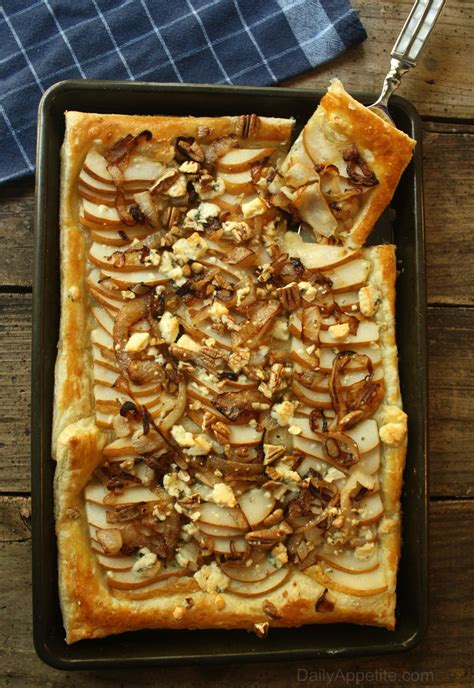 Pear Tart With Gorgonzola Carmelized Onions Pecans