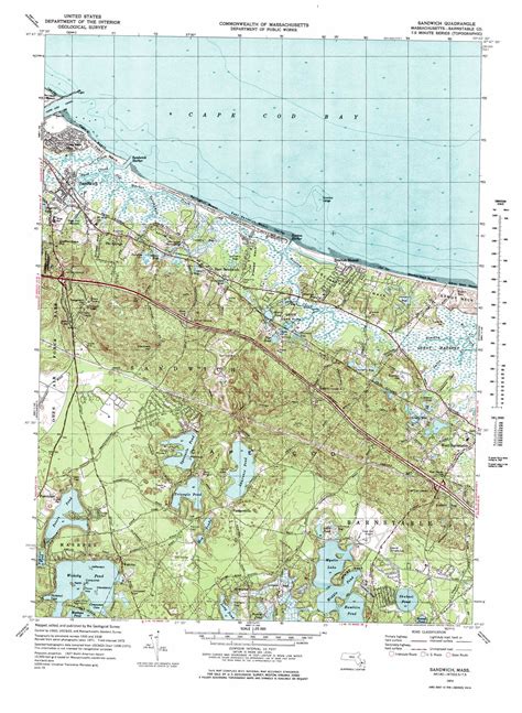 Sandwich Topographic Map 125000 Scale Massachusetts