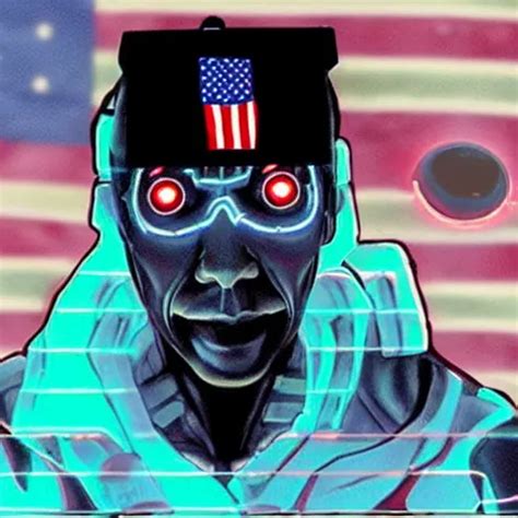 Cyborg Obama With Glowing Eyes Stable Diffusion Openart