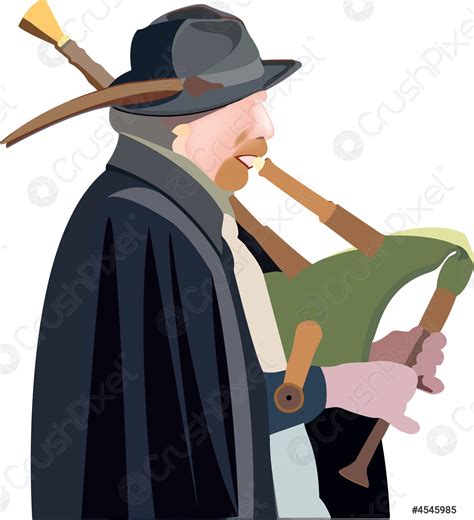 Person Playing The Bagpipe Stock Vector 4545985 Crushpixel