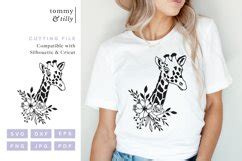 Flower Giraffe SVG Cut File For Cricut And Silhouette