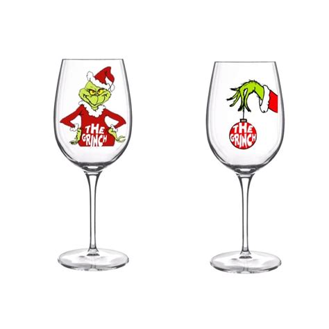 Mr Grinch Wine Glass Choose One Or Buy Both