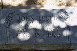 John Leslie Crockett 1897 1925 Memorial Find A Grave