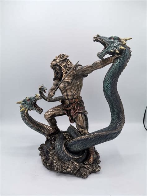 Hercules Battling The Hydra Sculpture Statue Bronze Hercules Etsy