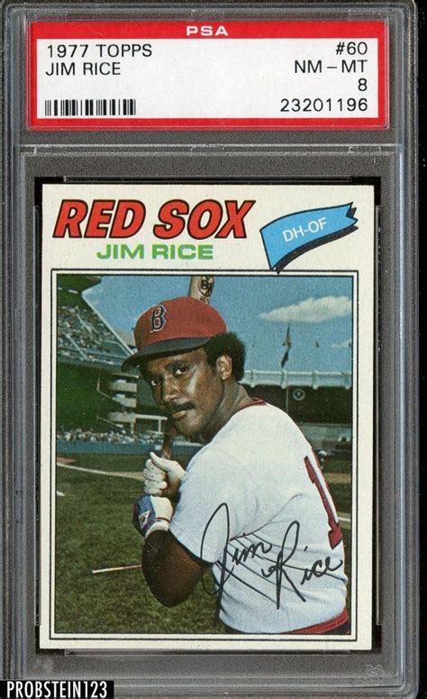 1977 Topps 60 Jim Rice Boston Red Sox HOF PSA 8 NM MT BaseballCards