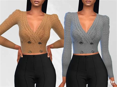 The Sims Resource Four Buttoned Cardigans