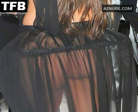 Addison Rae Sexy Seen Sowing Off Her Ass In A See Through Dress At The