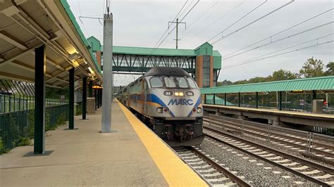 Marc And Amtrak Trains Halethorpe Md Marc Station Youtube