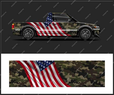 Premium Vector Distressed Usa Flag Car Wrap Design With American Flag