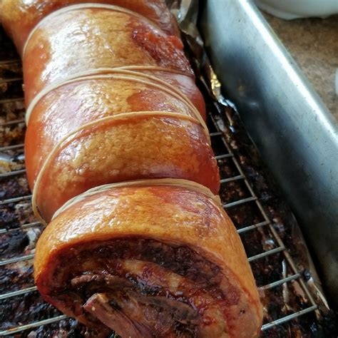 Finished Product Lechon Pork Belly Roll Pork Belly Cooking Belly Roll