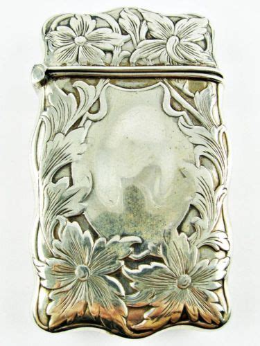 Antique Art Nouveau Eastwood Park Floral Sterling Silver Vesta Match Safe 24gm Antique Price