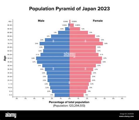 Population Pyramid Of Japan Age Structure Diagram And Graphical