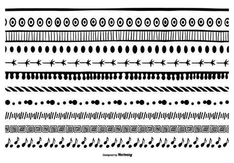 Hand Drawn Ink Border Set 129678 Vector Art At Vecteezy