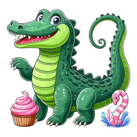 Premium Vector Cute Alligator Vector Cartoon Illustration