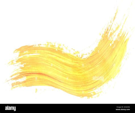 Yellow Brush Stroke Isolated On White Background Stock Photo Alamy