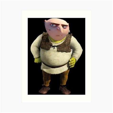 "shrek gru mashup design" Art Print for Sale by DanielleRuiz | Redbubble