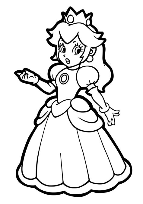 Princess Peach Coloring Page Coloring Page Rosalina Peach Daisy