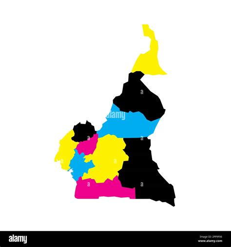 Cameroon Political Map Of Administrative Divisions Regions Blank