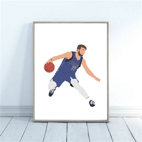 Luka Doncic Step Back Poster Doncic Gifts Luka Doncic Print Basketball