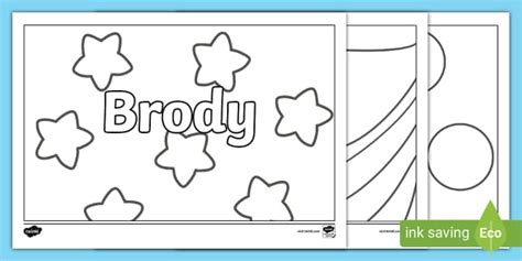 FREE Brody Name Simple Colouring Activity Sheet Twinkl KS1