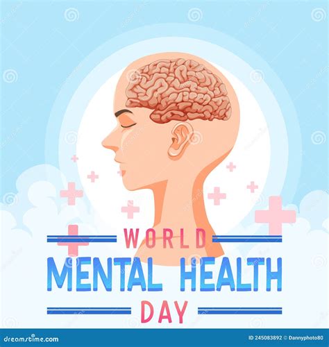 Poster Design For World Mental Health Day Stock Vector Illustration