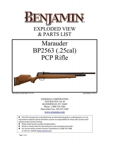 Marauder BP2563 25cal PCP Rifle Crosman