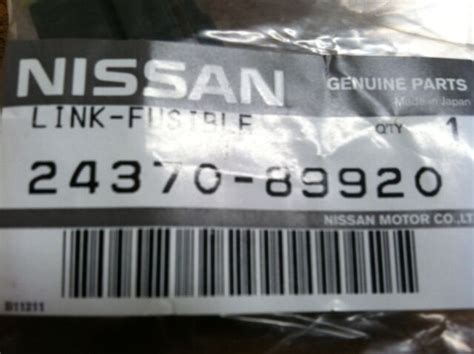 Genuine Nissan 75a Amp Fuse Fusible Link Gray 24370 89920 For Sale Online Ebay