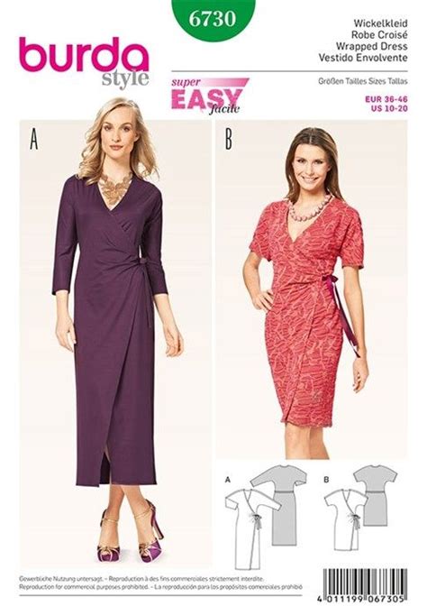 Patron de robe croisé Burda 6730 Rascol Wrap dress pattern Wrap