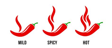 Spicy Chili Hot Pepper Food Spice Level Vector Red Pepper Fire Flame Icons Stock Illustration