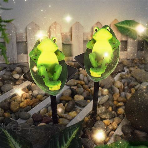 Solar Frogs Garden Decor Light Outdoor Statue Solar Light Sculpture